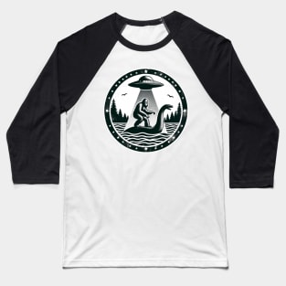 Bigfoot UFO Loch Ness Cryptid Baseball T-Shirt